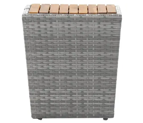 Bistro Komplektas, 5 Dalių, Pilkas, Poliratanas Ir Akacija