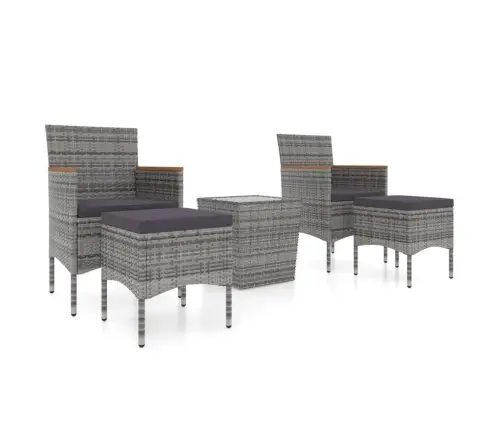 5-Osaline Aia Bistrookomplekt Polürotang, Karastatud Klaas Hall