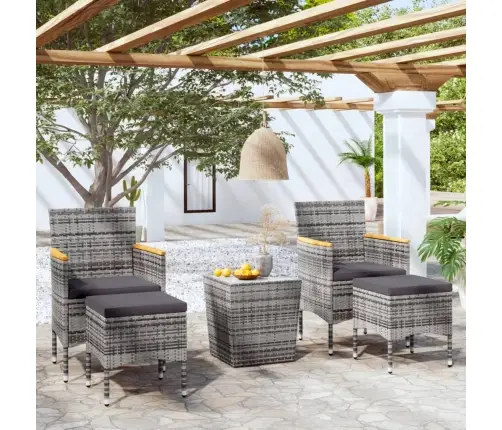 5-Osaline Aia Bistrookomplekt Polürotang, Karastatud Klaas Hall