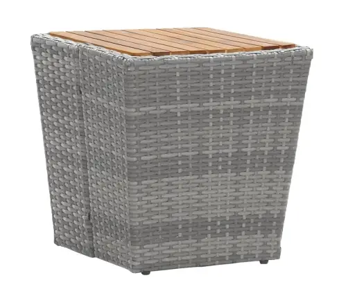 5-Daļīgs Bistro Mēbeļu Komplekts, Pelēka Pe Rotangpalma, Koks Vidaxl