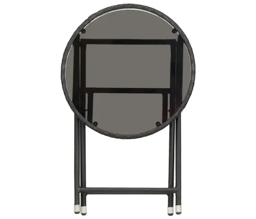 3-Daļīgs Bistro Mēbeļu Komplekts, Pe Rotangpalma, Rūdīts Stikls Vidaxl