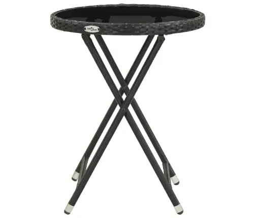 3-Daļīgs Bistro Mēbeļu Komplekts, Pe Rotangpalma, Rūdīts Stikls Vidaxl