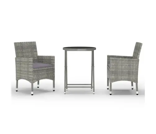 3-Osaline Bistrookomplekt, Polürotang, Karastatud Klaas, Hall