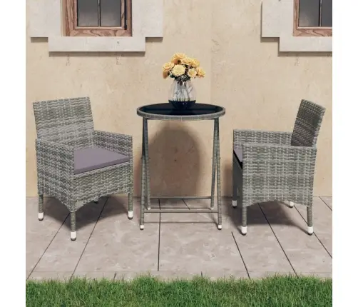 3-Osaline Bistrookomplekt, Polürotang, Karastatud Klaas, Hall