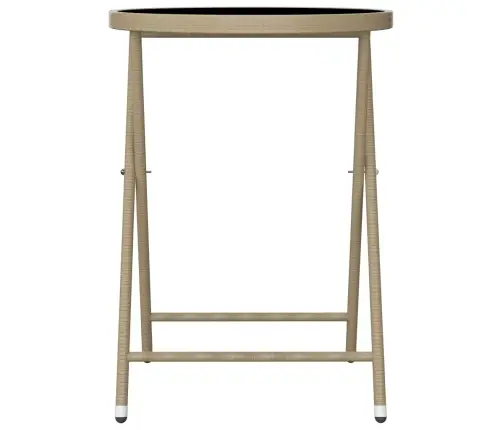 3-Osaline Bistrookomplekt, Polürotang, Karastatud Klaas, Beež