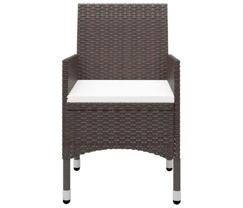 Bistro Baldų Komplektas, 3 Dalių, Rudas, Poliratanas/Stiklas