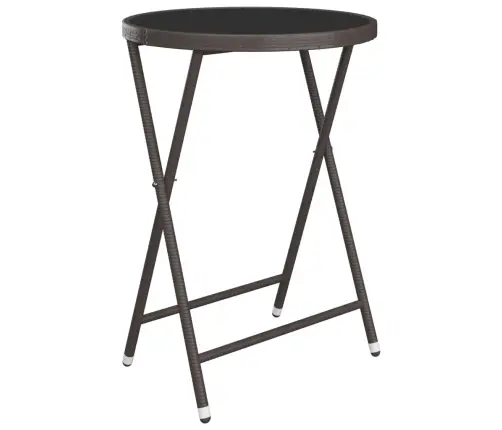 Bistro Baldų Komplektas, 3 Dalių, Rudas, Poliratanas/Stiklas