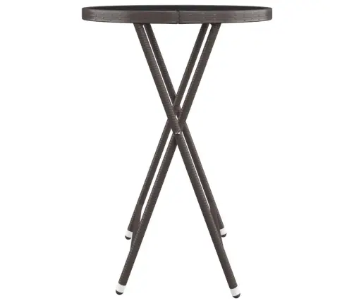 Bistro Baldų Komplektas, 3 Dalių, Rudas, Poliratanas/Stiklas