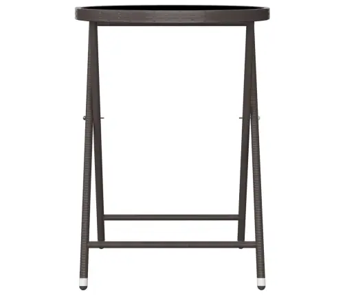 Bistro Baldų Komplektas, 3 Dalių, Rudas, Poliratanas/Stiklas