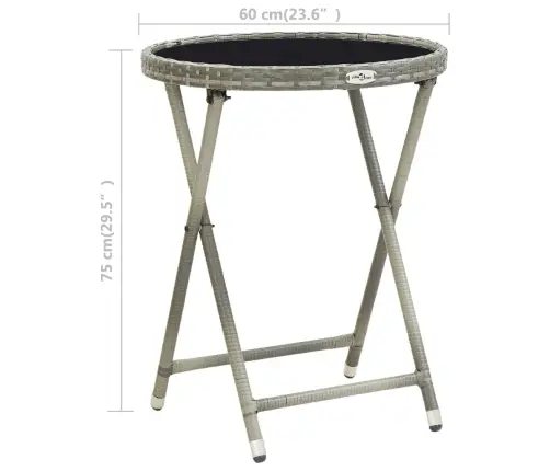 Bistro Komplektas, 3 Dalių, Pilkas, Poliratanas Ir Stiklas