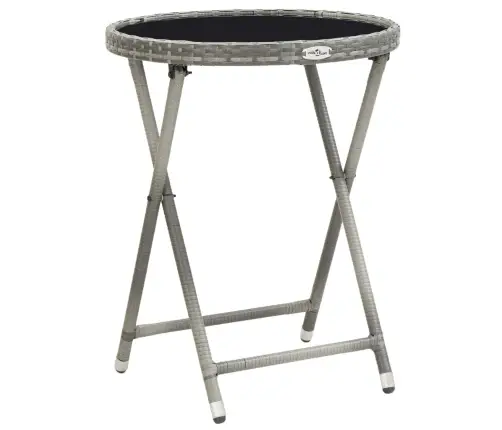 Bistro Komplektas, 3 Dalių, Pilkas, Poliratanas Ir Stiklas