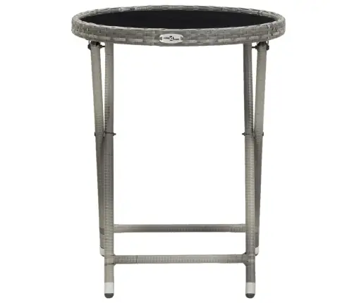 Bistro Komplektas, 3 Dalių, Pilkas, Poliratanas Ir Stiklas