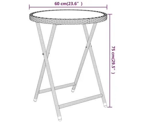 5-Osaline Bistrookomplekt, Polürotang, Karastatud Klaas, Beež