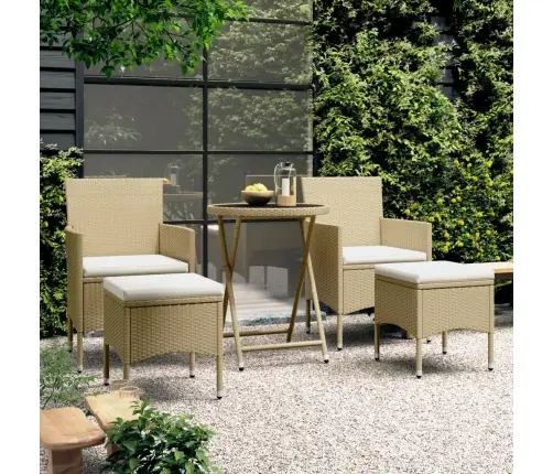 5-Osaline Bistrookomplekt, Polürotang, Karastatud Klaas, Beež