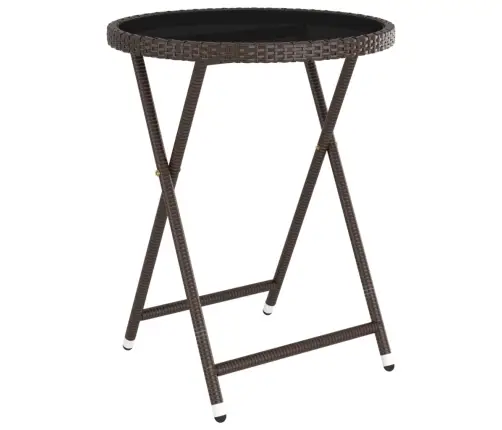 Bistro Baldų Komplektas, 5 Dalių, Rudas, Poliratanas/Stiklas