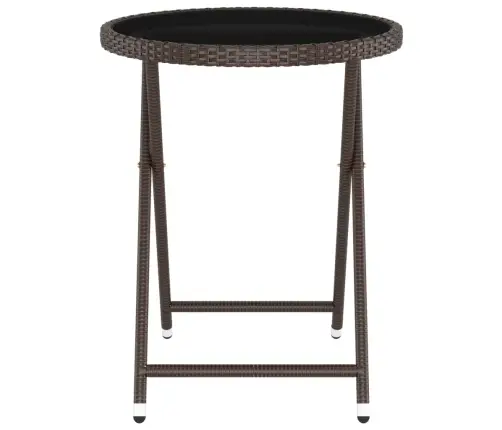 Bistro Baldų Komplektas, 5 Dalių, Rudas, Poliratanas/Stiklas