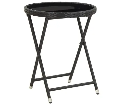 5-Daļīgs Bistro Mēbeļu Komplekts, Pe Rotangpalma, Rūdīts Stikls Vidaxl