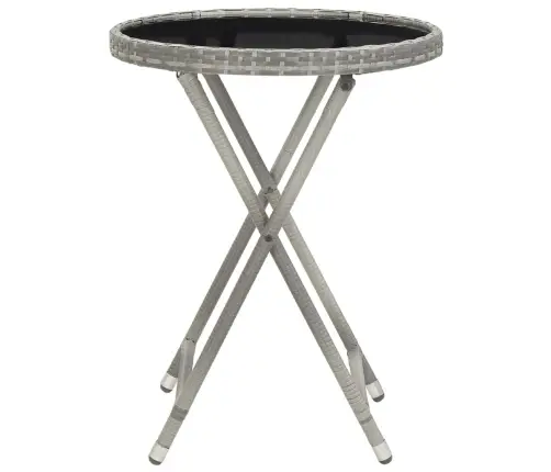 5-Daļīgs Bistro Mēbeļu Komplekts, Pe Rotangpalma, Rūdīts Stikls Vidaxl