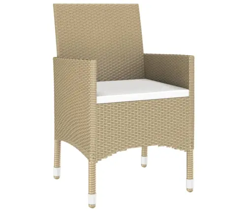 5-Osaline Aiamööblikomplekt, Polürotang Ja Klaas, Beež