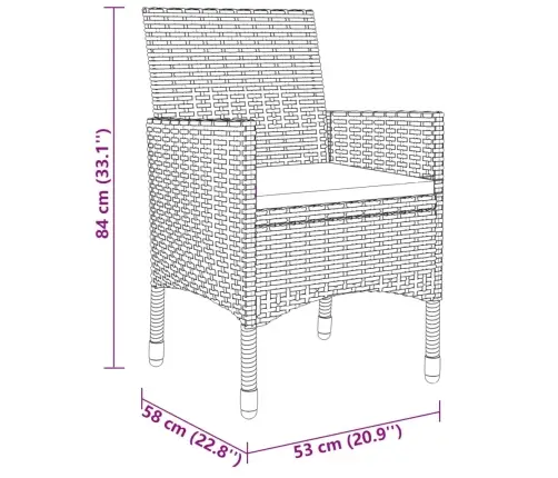 5-Osaline Aiamööblikomplekt, Polürotang Ja Klaas, Beež