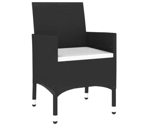 3-Osaline Aiamööbli Komplekt, Polürotang, Must