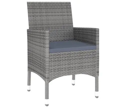 Sodo Valgomojo Baldų Komplektas, 3 Dalių, Pilkas, Poliratanas