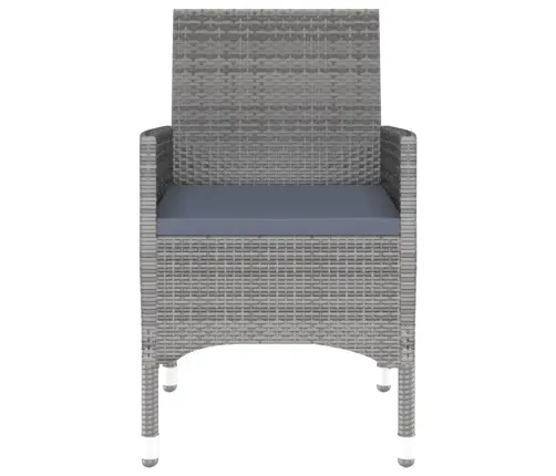 Sodo Valgomojo Baldų Komplektas, 3 Dalių, Pilkas, Poliratanas