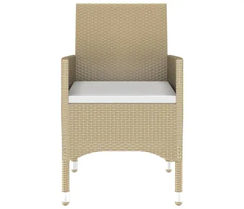 3-Daļīgs Dārza Mēbeļu Komplekts, Bēša Pe Rotangpalma Vidaxl