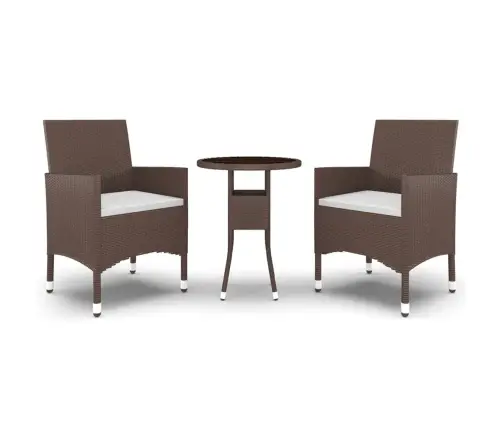 3-Daļīgs Dārza Mēbeļu Komplekts, Pe Rotangpalma, Brūni Vidaxl 3-Daļīgs Dārza Mēbeļu Komplekts, Pe Rotangpalma, Brūni Vidaxl