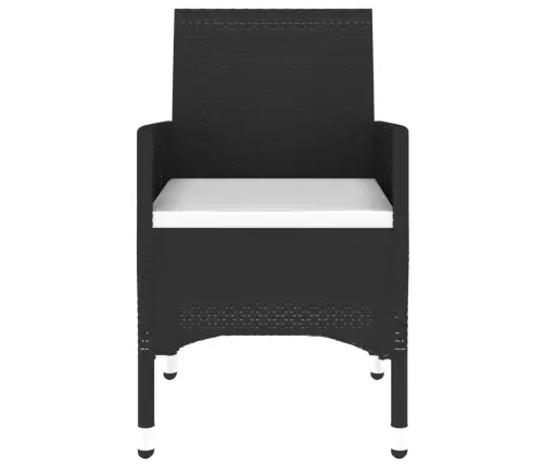 3-Daļīgs Dārza Mēbeļu Komplekts, Pe Rotangpalma, Melns Vidaxl