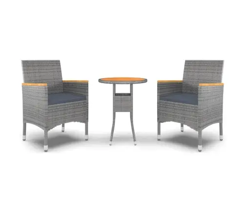 3-Osaline Aiamööbli Komplekt, Polürotang, Hall