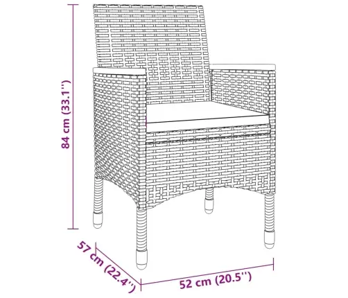 3-Osaline Aiamööbli Komplekt, Polürotang, Hall
