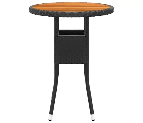 Sodo Valgomojo Baldų Komplektas, 3 Dalių, Juodas, Poliratanas