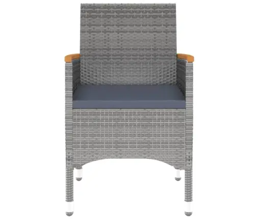 Sodo Valgomojo Baldų Komplektas, 3 Dalių, Pilkas, Poliratanas