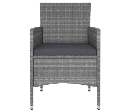 5-Daļīgs Dārza Atpūtas Mēbeļu Komplekts, Pe Rotangpalma, Pelēks Vidaxl