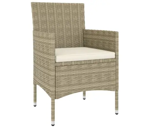 5-Daļīgs Dārza Atpūtas Mēbeļu Komplekts, Bēša Pe Rotangpalma Vidaxl