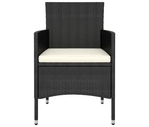 5-Daļīgs Dārza Atpūtas Mēbeļu Komplekts, Pe Rotangpalma, Melns Vidaxl