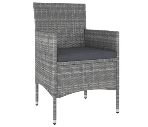 5-Daļīgs Dārza Atpūtas Mēbeļu Komplekts, Pe Rotangpalma, Pelēks Vidaxl