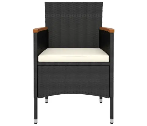 5-Daļīgs Dārza Atpūtas Mēbeļu Komplekts, Pe Rotangpalma, Melns Vidaxl