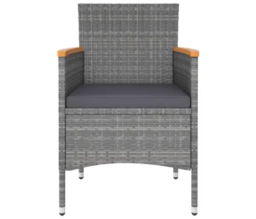 5-Daļīgs Dārza Atpūtas Mēbeļu Komplekts, Pe Rotangpalma, Pelēks Vidaxl