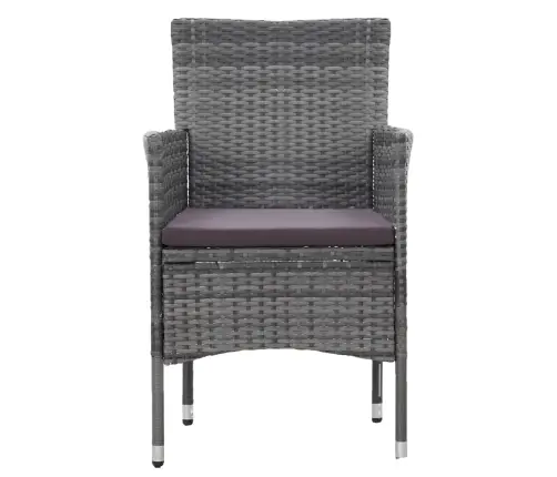 3-Daļīgs Dārza Mēbeļu Komplekts, Pelēka Pe Rotangpalma Vidaxl