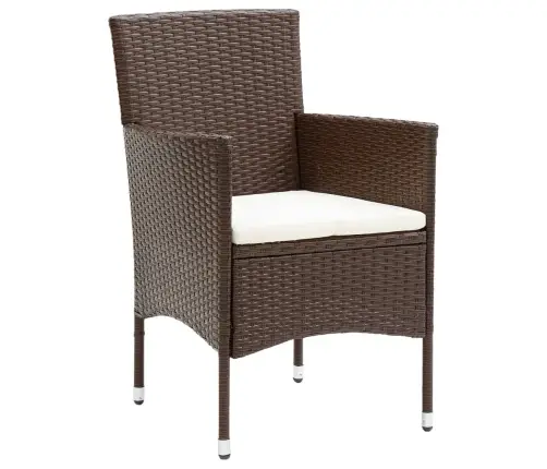 3-Osaline Aiamööbli Komplekt, Polürotang, Pruun