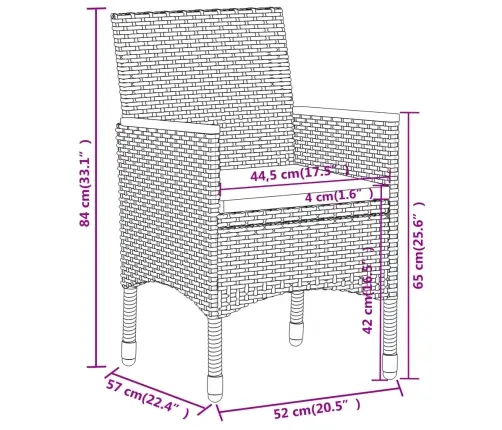 3-Osaline Aiamööbli Komplekt, Polürotang, Hall