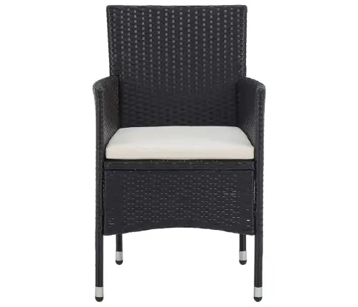 5-Daļīgs Dārza Mēbeļu Komplekts, Melna Pe Rotangpalma Vidaxl