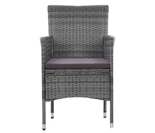 5-Daļīgs Dārza Mēbeļu Komplekts, Pelēka Pe Rotangpalma Vidaxl