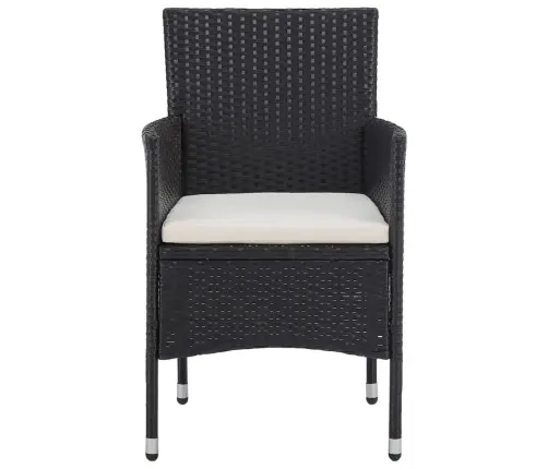 Sodo Valgomojo Baldų Komplektas, 5 Dalių, Juodas, Poliratanas