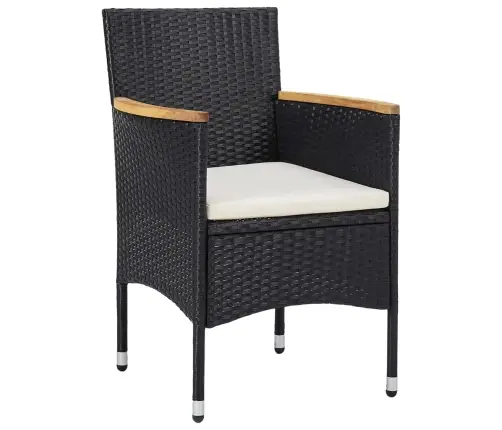 5-Osaline Aiamööblikomplekt, Polürotang, Must