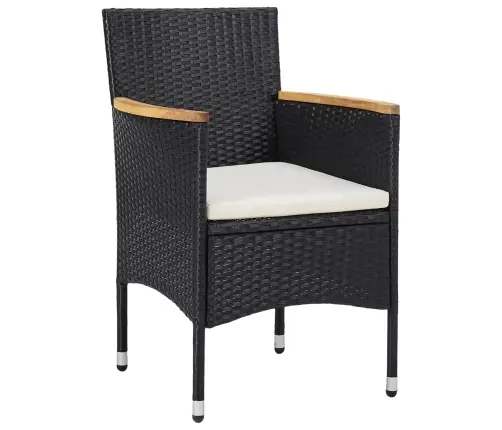 5-Daļīgs Dārza Mēbeļu Komplekts, Melna Pe Rotangpalma Vidaxl