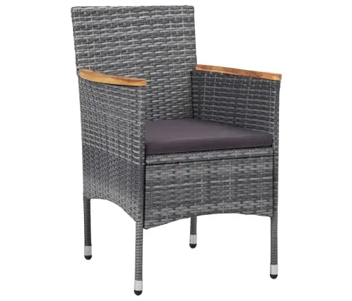 5-Daļīgs Dārza Mēbeļu Komplekts, Pelēka Pe Rotangpalma Vidaxl