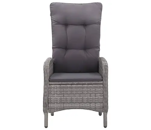 Sodo Baldų Komplektas, 3 Dalių, Pilkas, Poliratanas Ir Stiklas